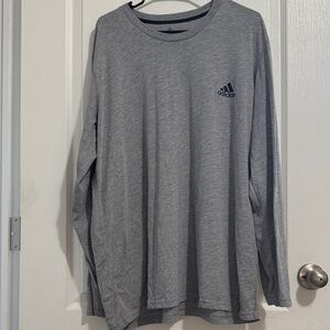 Adidas Men's Heather Gray Long Sleeve Tee